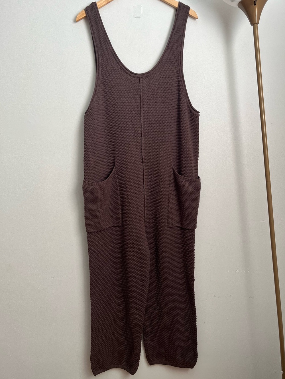 Free People Beach Hailee Sweater Jumpsuit Brown Overalls Slouchy - Picture 12 of 12